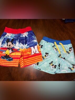 Disney Mickey Mouse Kids' Swim Shorts in Blue, Red & Mint